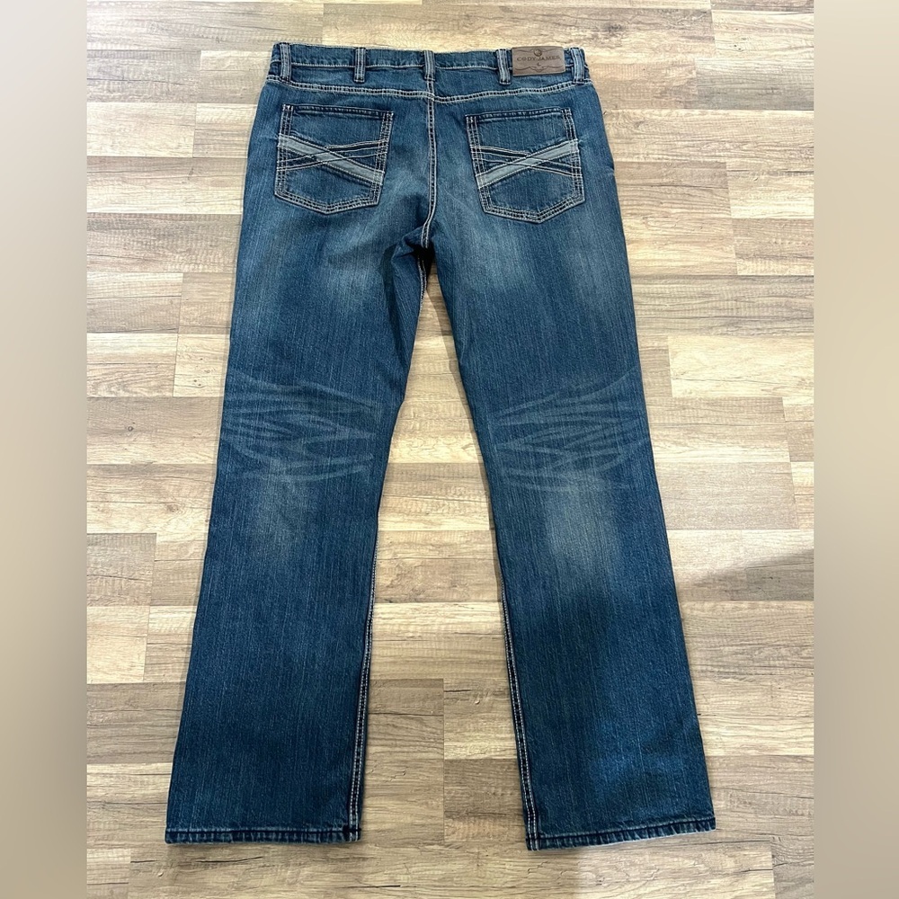 Cody James Men’s Dark Wash Sturdy Western Bootcut Jeans Size 38W X 32L